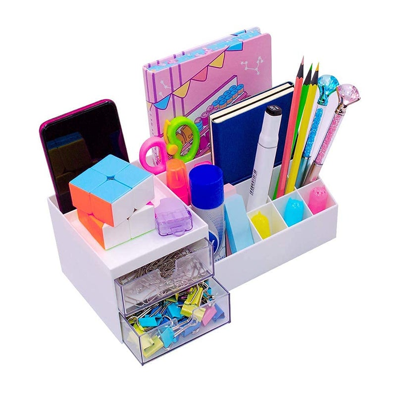 Granvela Multi-Functional Desk Organizer | Bedside Storage Box with Drawers for Home, Office, and School | Makeup Display and Storage Box- Size: Small (9.5 x 4.7 x 3.5 inches) - Image 5